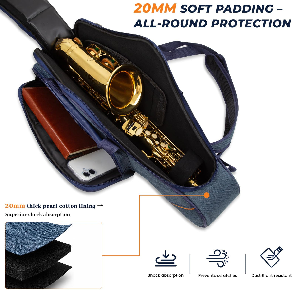 Blue Padded Alto Saxophone Case Q38610