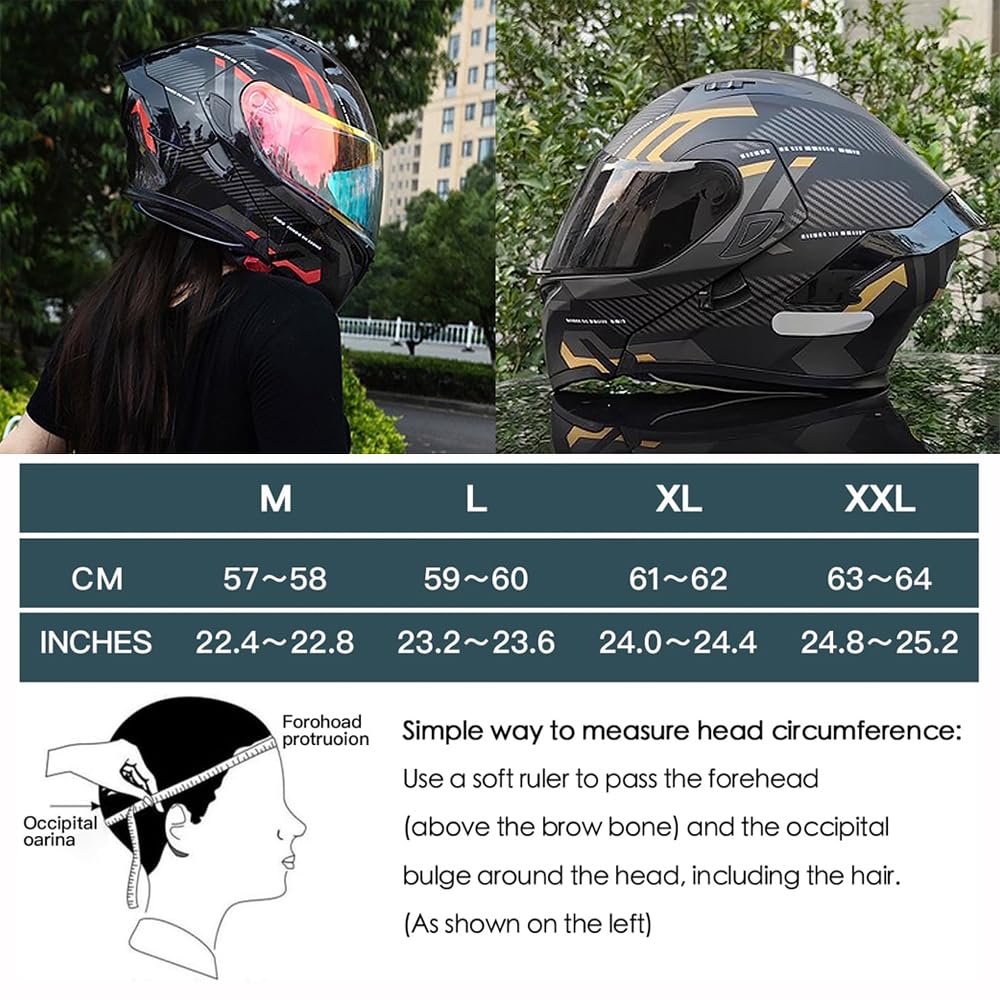 DOT Approved Flip Up Full Face Modular Motorcycle Helmet with Dual Visor P77657