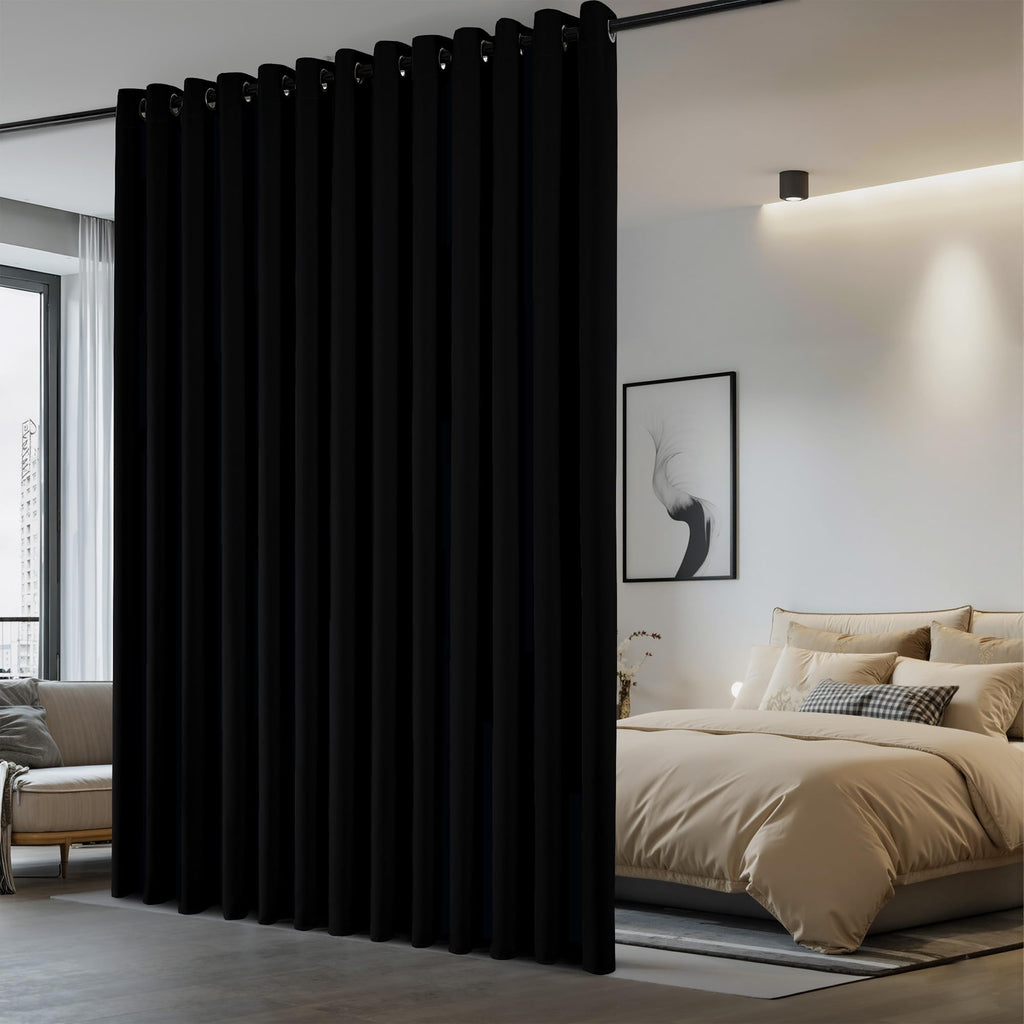 Black Room Divider Curtain 7' x 8.3' 1 Panel N741