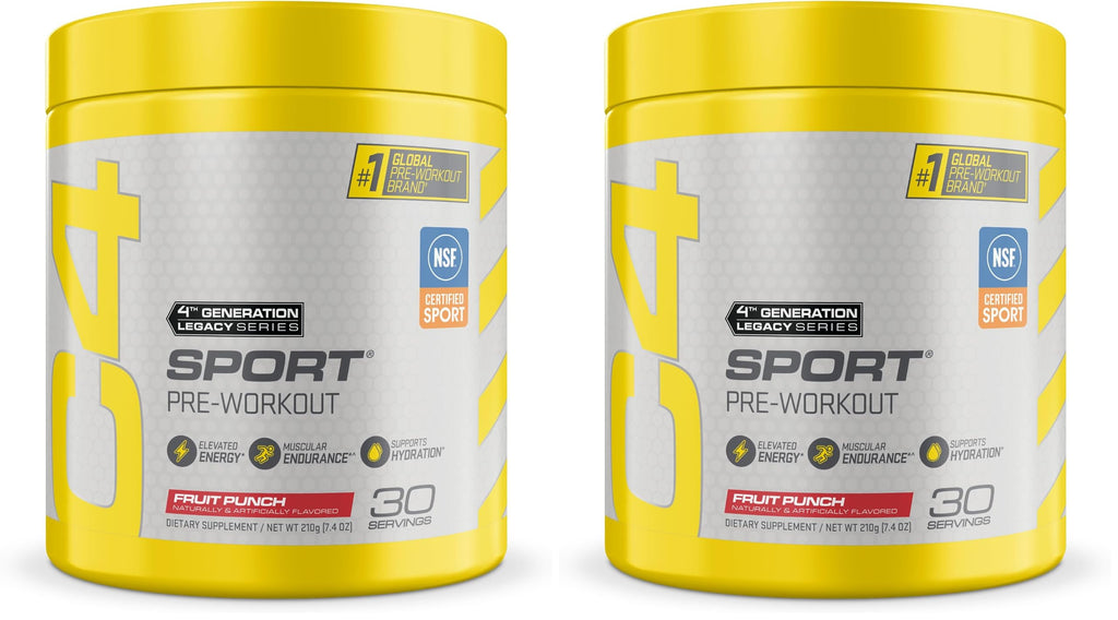 Fruit Punch Pre Workout Powder 30 Servings Pack of 2 O942888