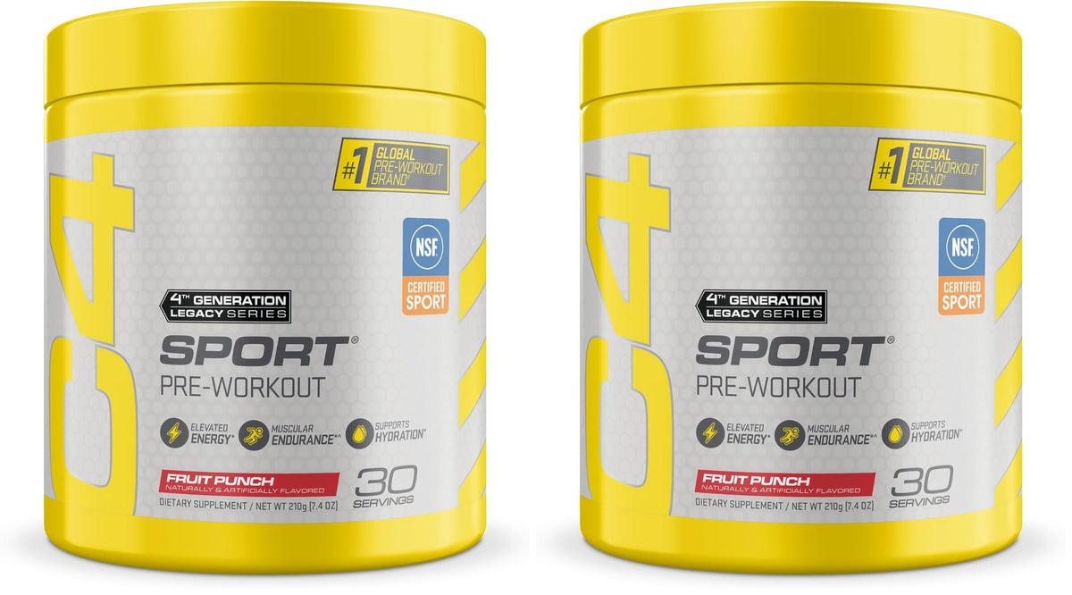 Fruit Punch Pre Workout Powder 30 Servings Pack of 2 O942888