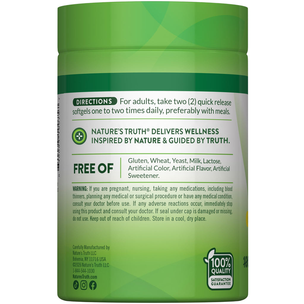 Omega 3 Fish Oil 2000 mg 125 Softgels N7933