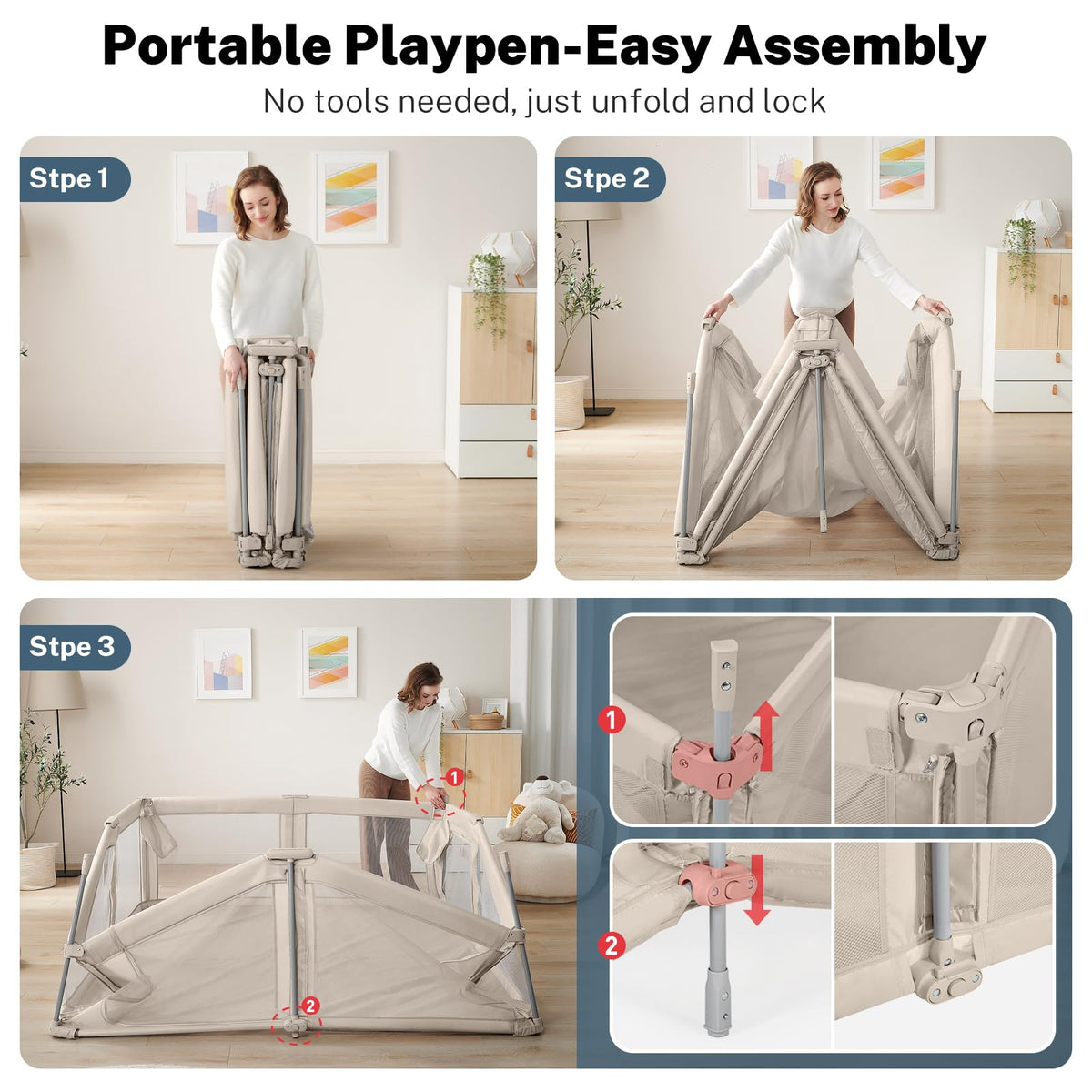 Portable Foldable Playpen with Carry Bag K2782