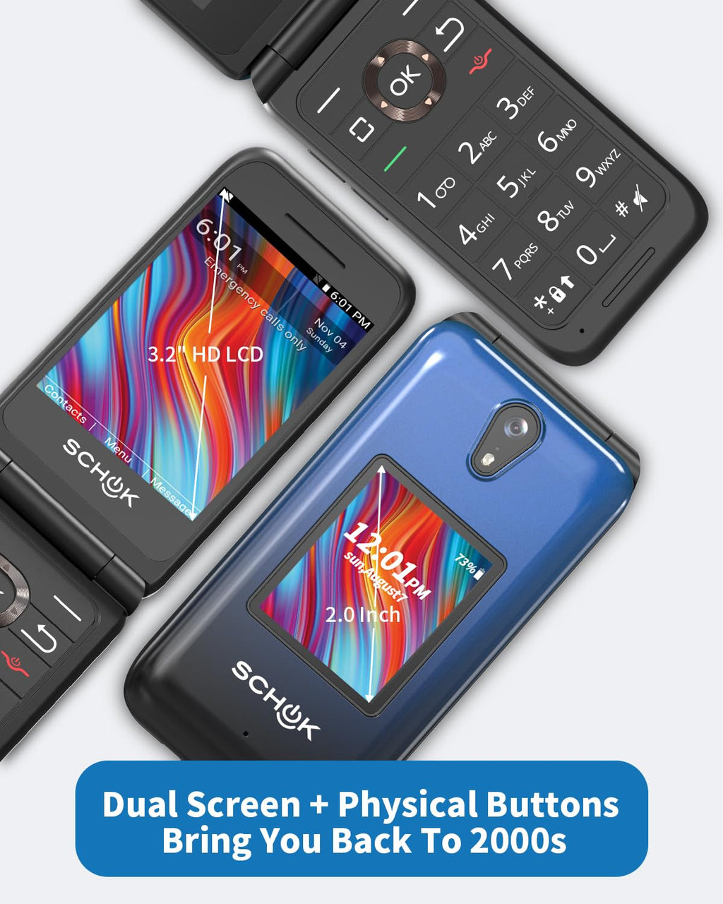 4G Flip Phone with Replaceable Shells M1385
