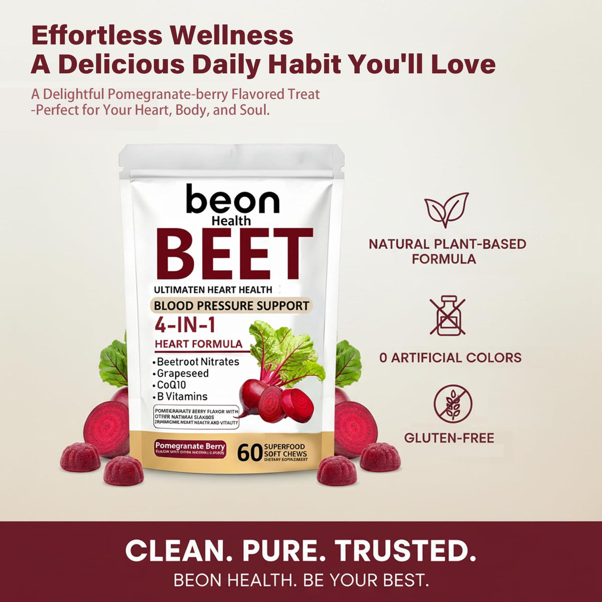 60 Count Beet Chews Supplement with 500mg C715048