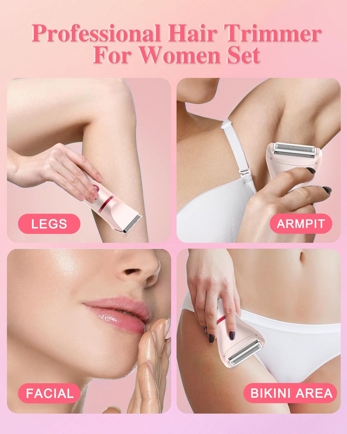 3-in-1 Rechargeable Waterproof Bikini Trimmer Y2460