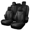 Black Nappa Leather Car Seat Covers Full Set H34932