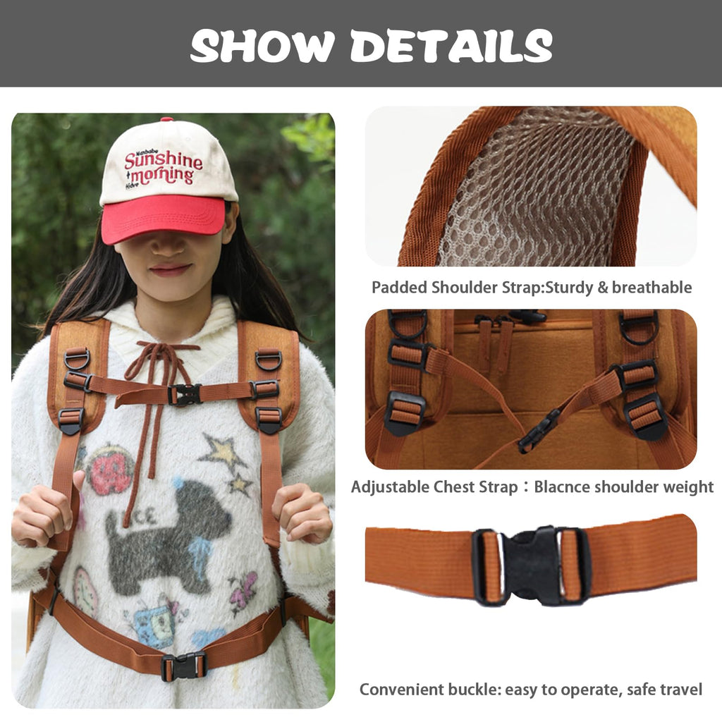 Brown Expandable Breathable Mesh Cat Carrier Backpack I67382
