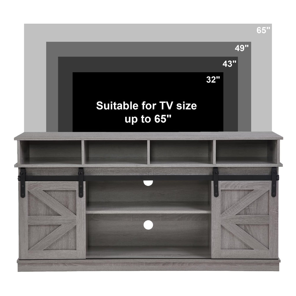 Grey Sliding Barn Door TV Stand N6997