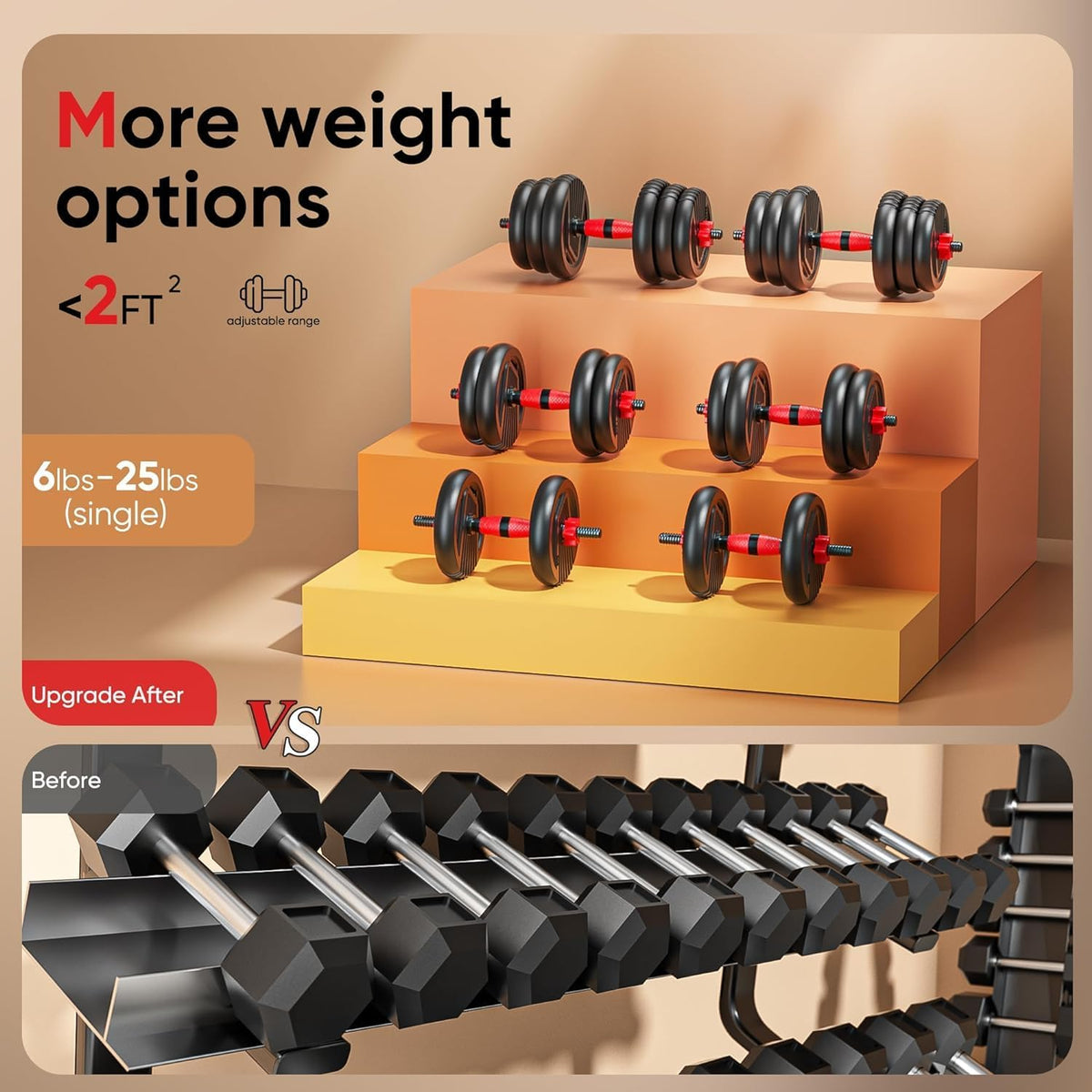 Adjustable Dumbbell Free Weight Set R9825