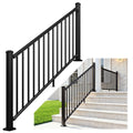 1 Pack 36 in x 6 ft Black Aluminum Stair Railing Kit J24663