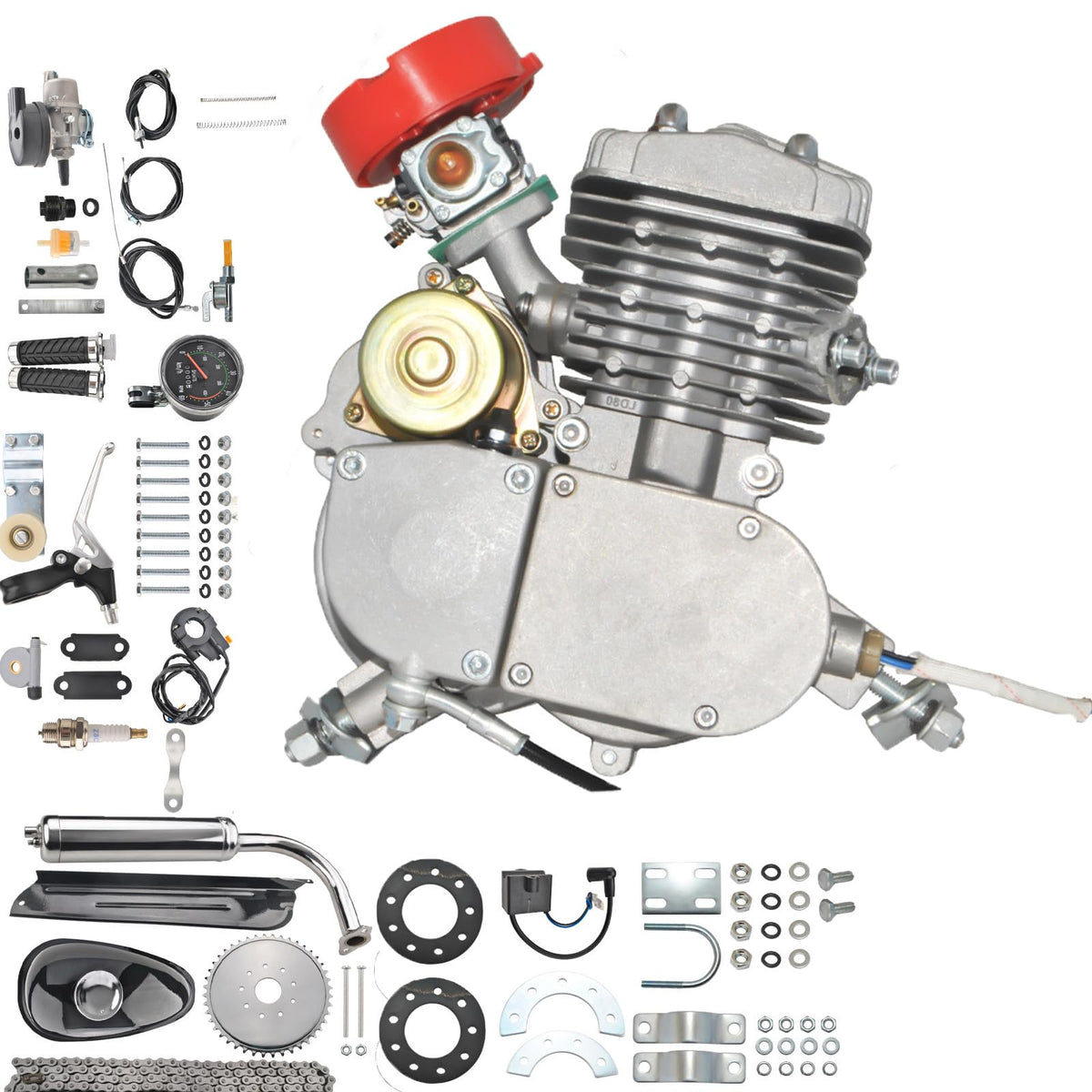 80cc 2-Stroke Air-Cooled Bicycle Engine Kit W589249