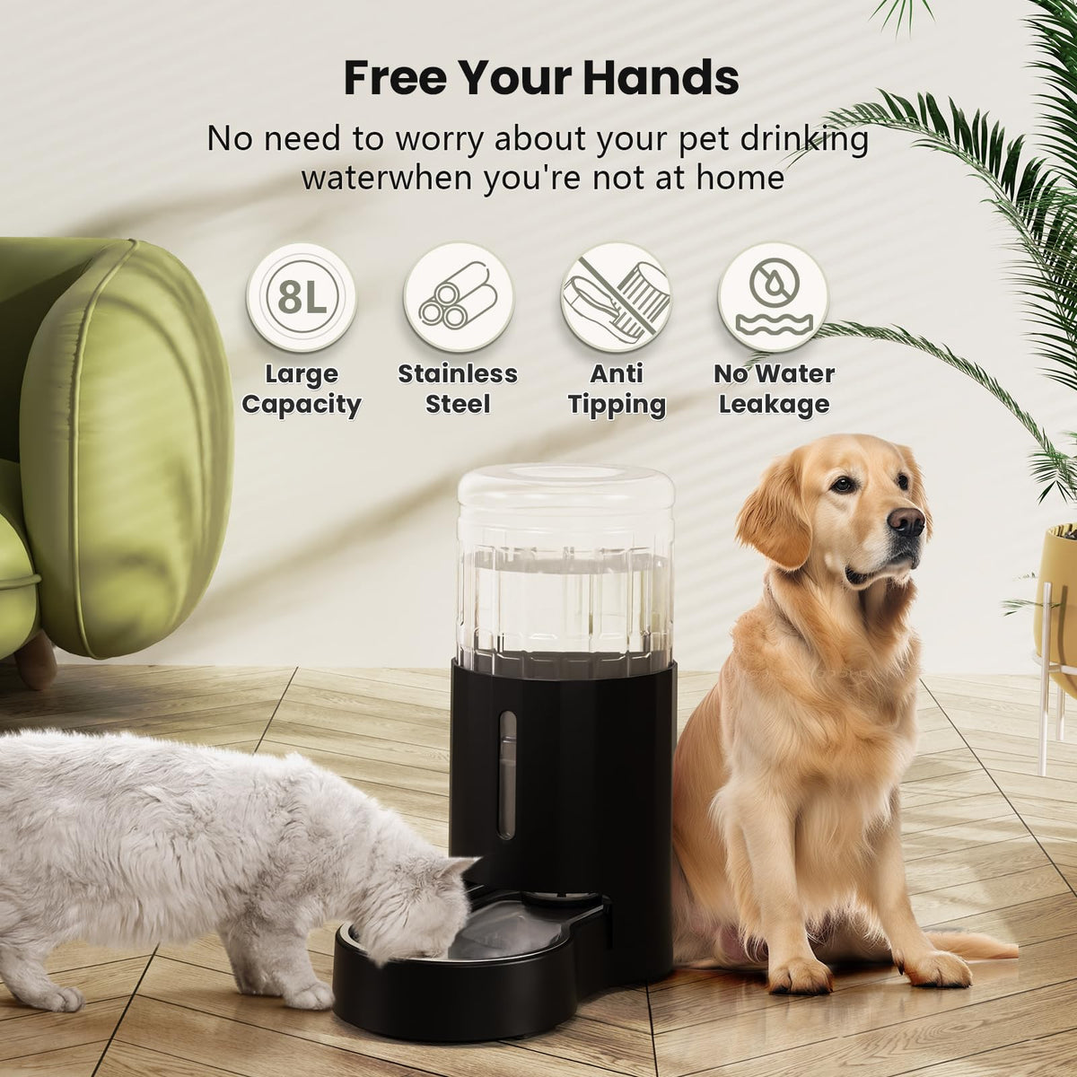 Gravity Dog Water Bowl Dispenser 8L Black X263474
