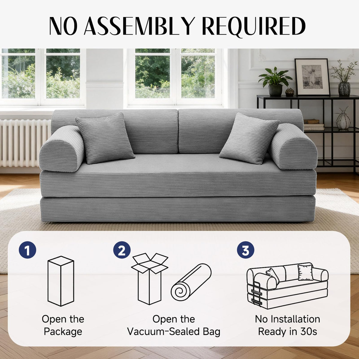 Convertible Sofa Bed with High Back L34578