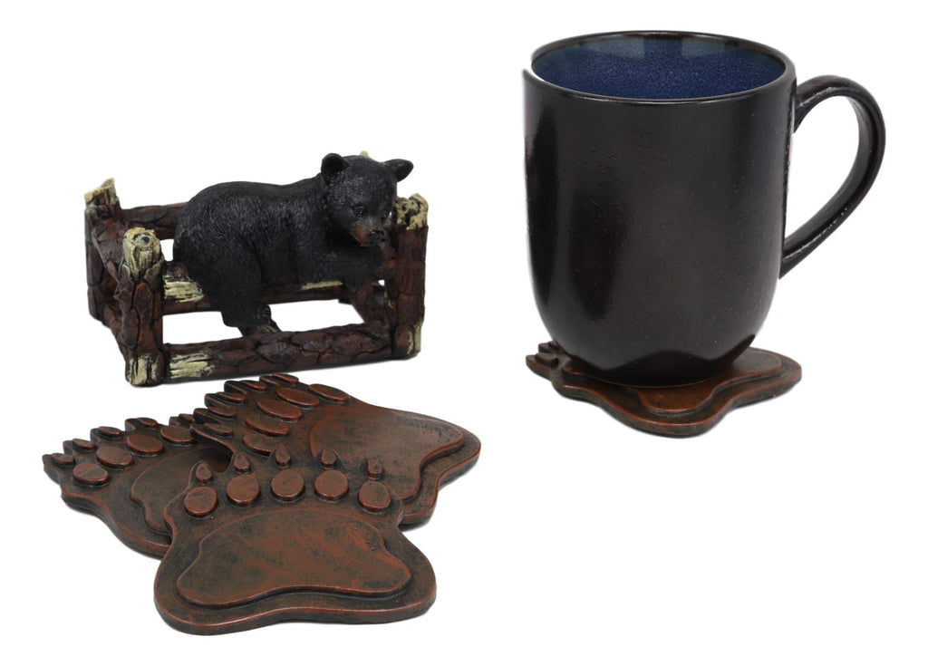 Coaster Set with 4 Bear Paw Tracks Coasters N32414