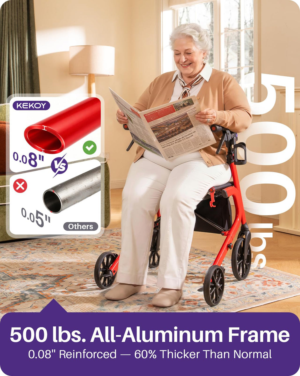 Bariatric Rollator Walker with Seat I98424
