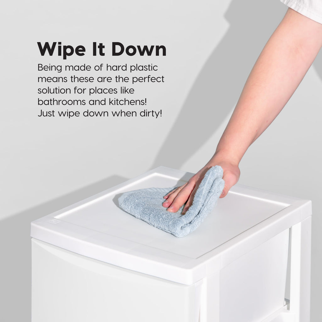 White 4 Drawer Slim Narrow Storage Organizer W7040