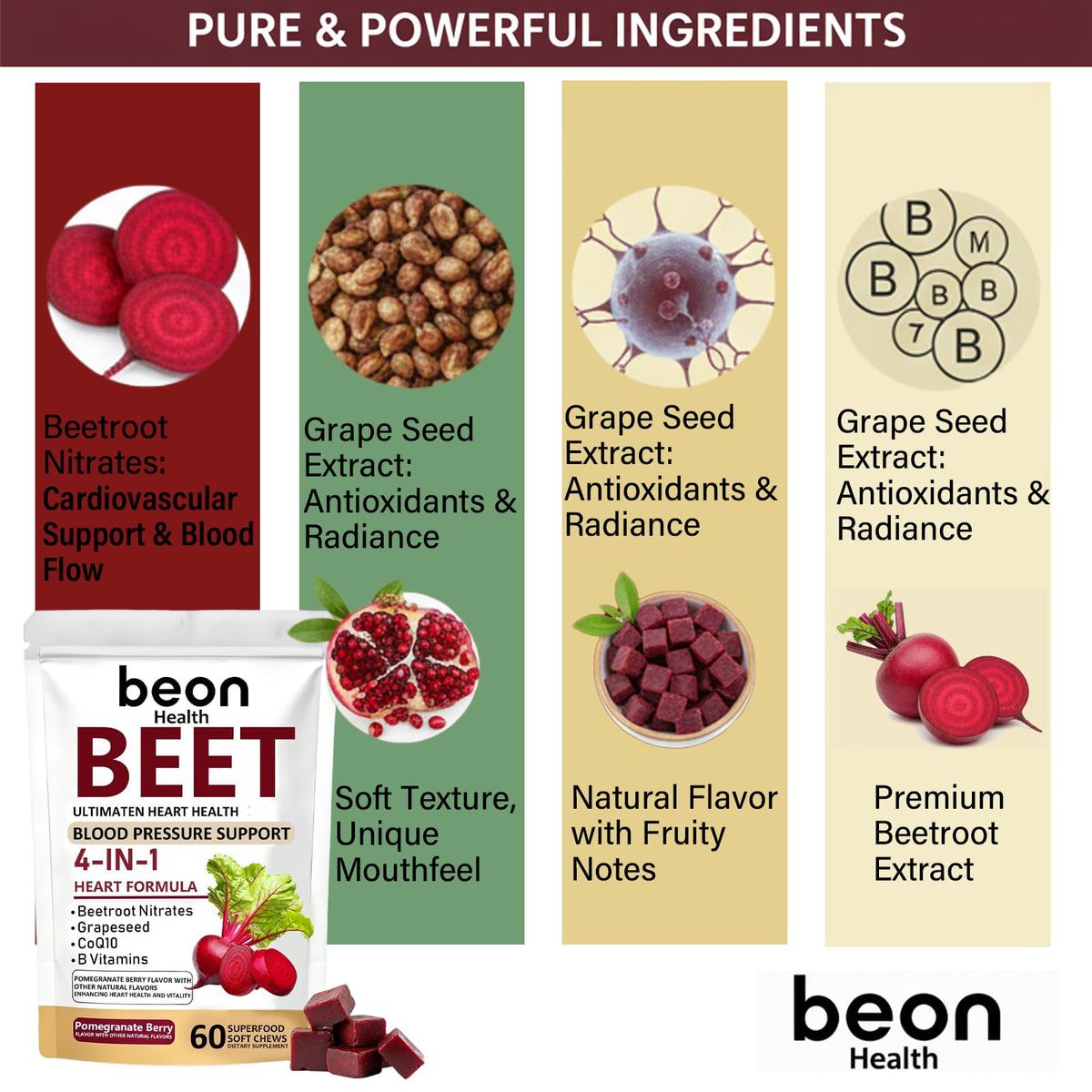 60 Count Beet Chews Supplement with 500mg C715048