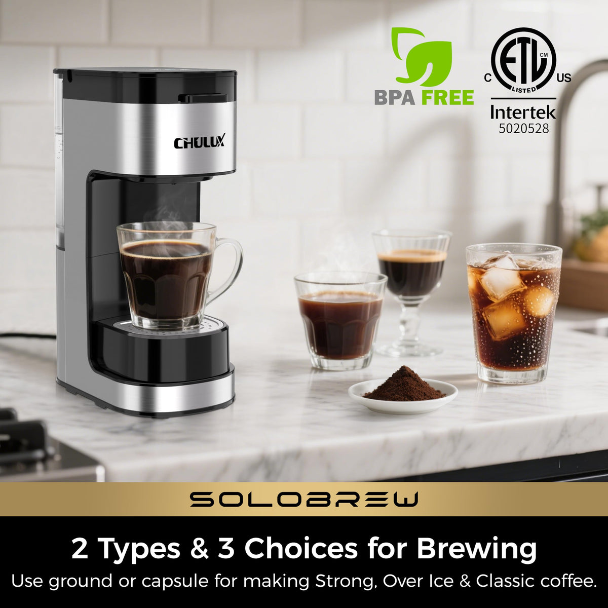 Single Serve Coffee Maker with Ground Filter L1868