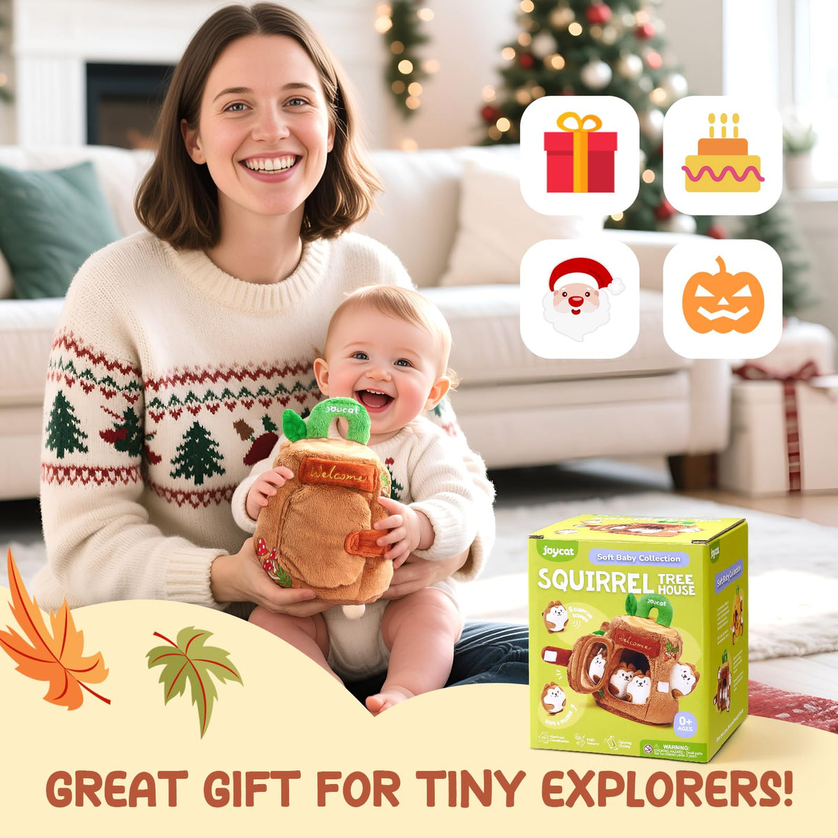 Soft Treehouse 5 Sensory Squirrels Rattle T865