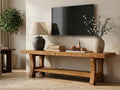 Brown Solid Wood 2-Tier TV Stand T834594