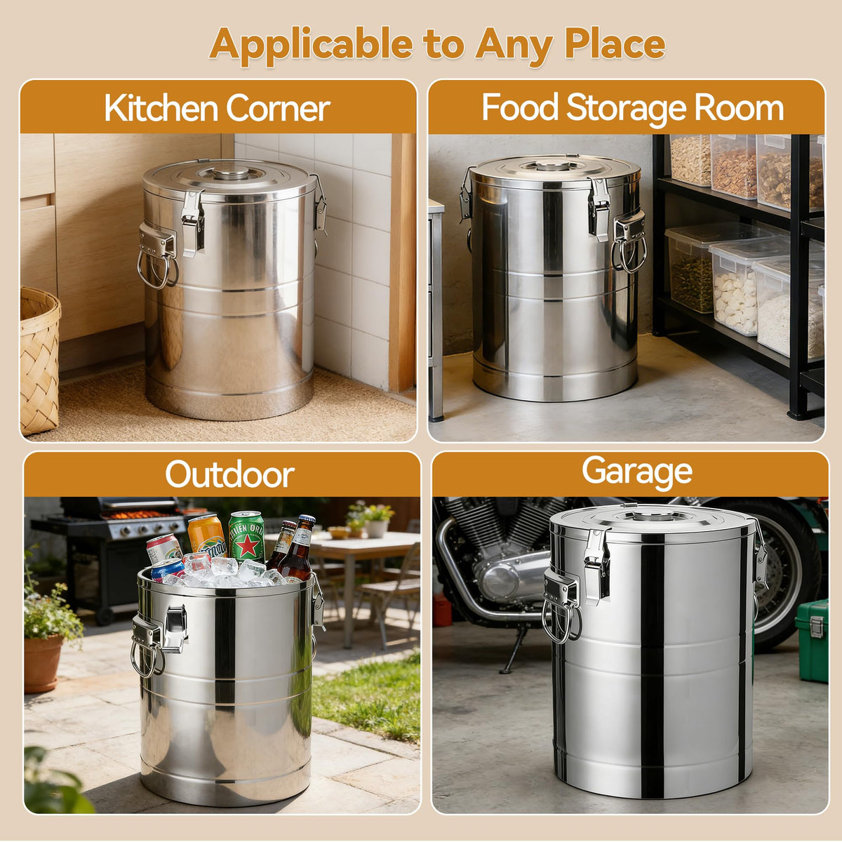 Stainless Steel Dog Food Storage Container with Scoop E8225