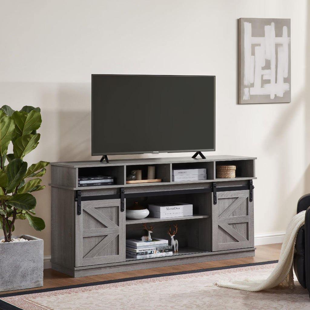 Grey Sliding Barn Door TV Stand N6997