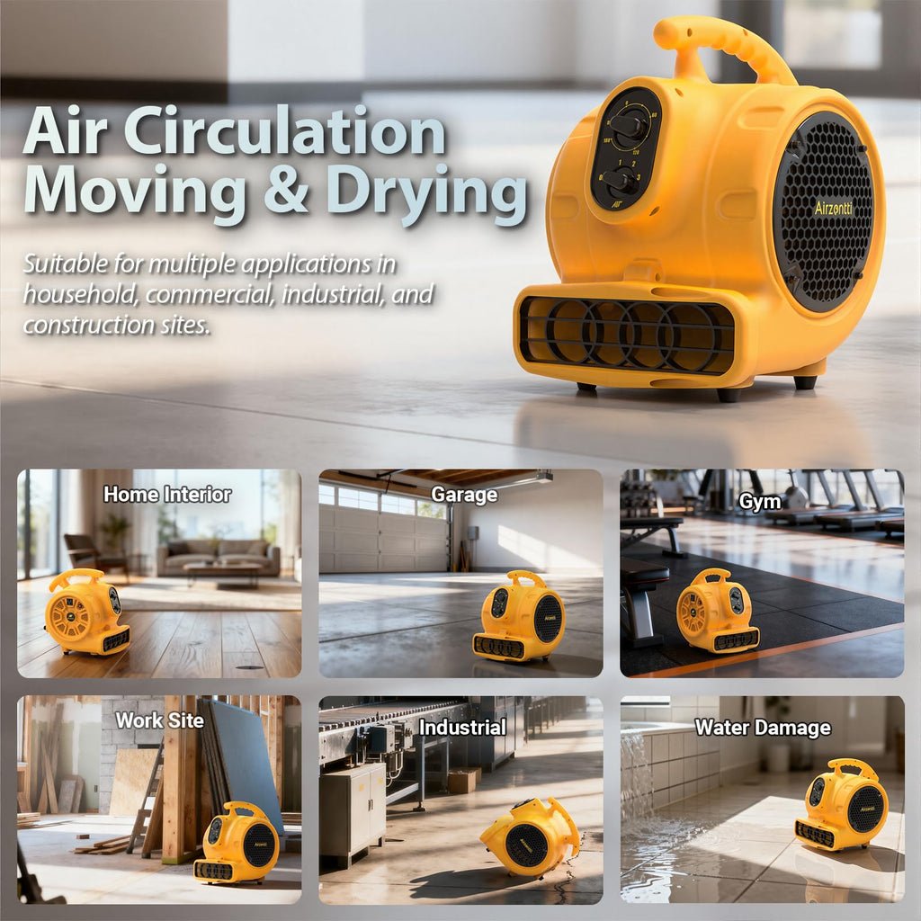 1100 CFM 3-Speed Industrial Air Mover Floor Blower Fan H444024