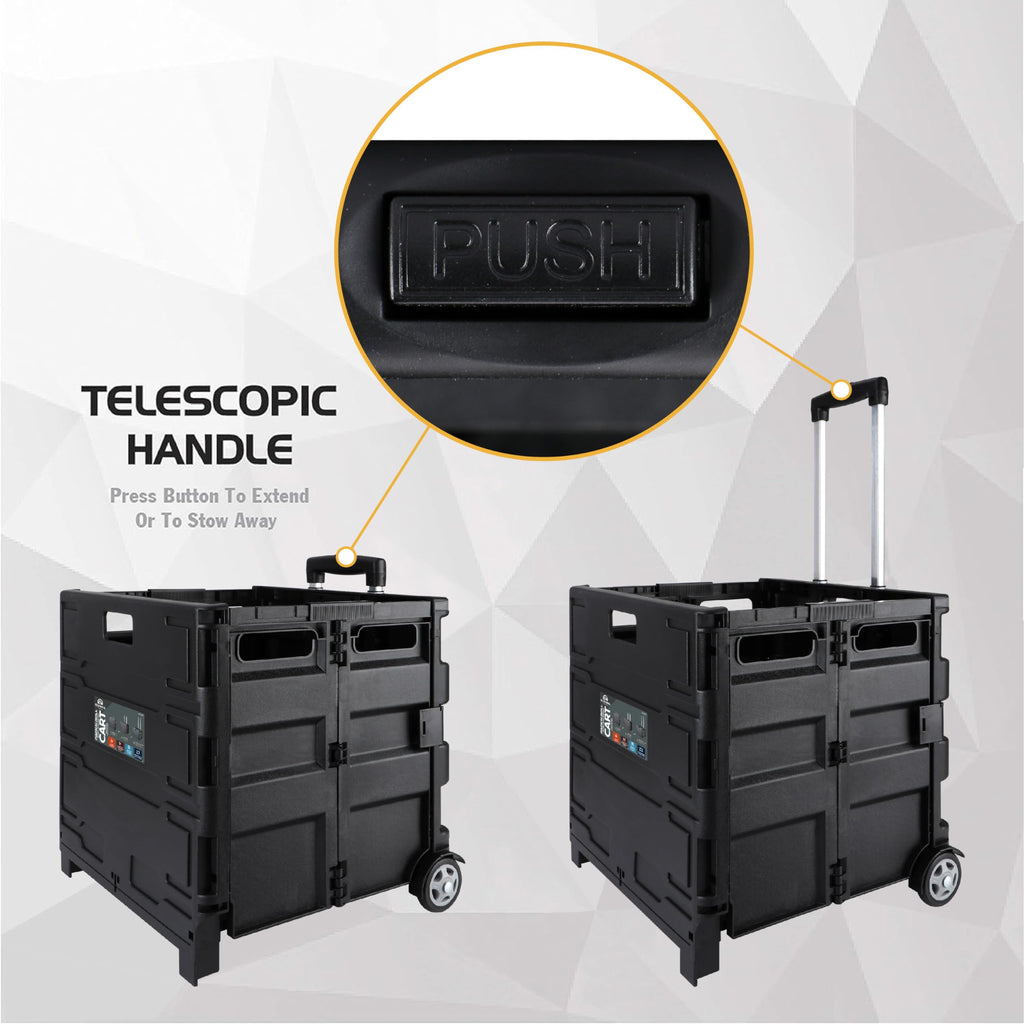 Portable Tools Carrier with Telescopic Handle, 80 Lb. Load Capacity, Black U8229