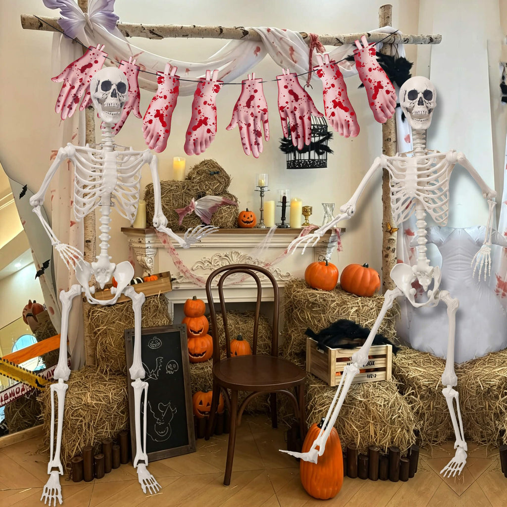 5.4Ft Poseable Skeleton Plastic Human Bones A643830