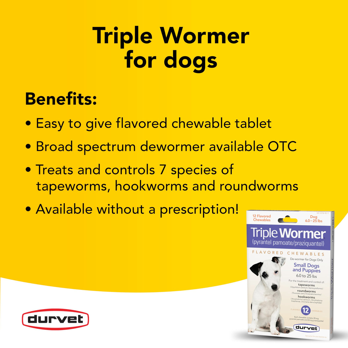 Triple Wormer Tablets for Puppies and Small Dogs W944