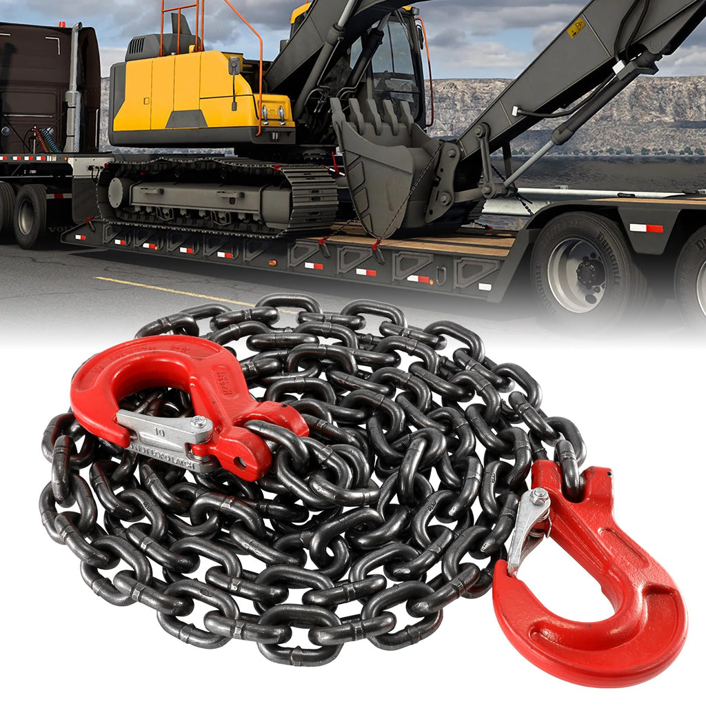 3/8 Inch 10Ft Tow Chain with Double Slip Hooks I86187