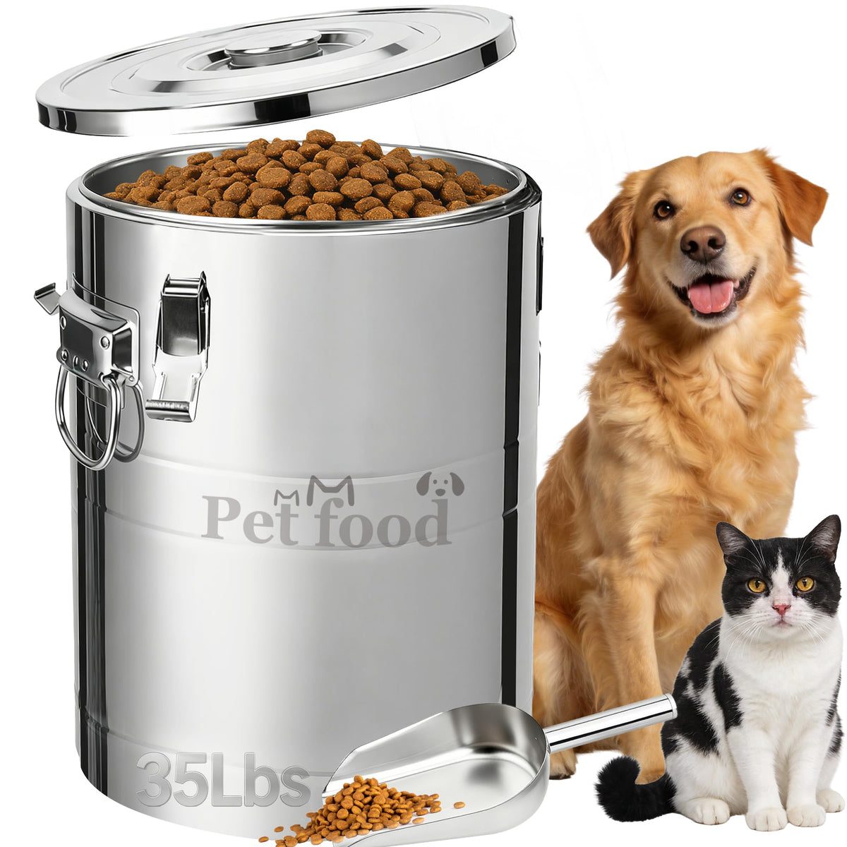 Stainless Steel Dog Food Storage Container with Scoop E8225