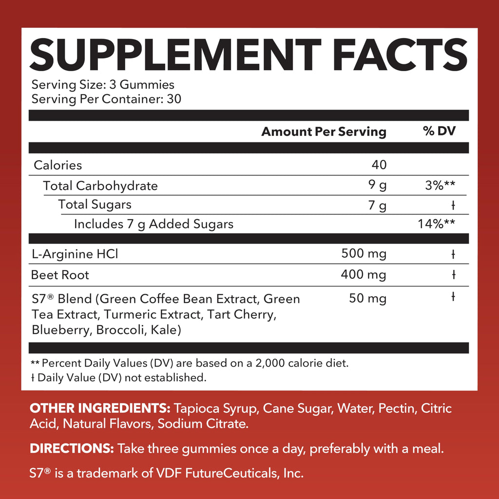 Beet Root Gummies with L-Arginine, 90 Count P48452
