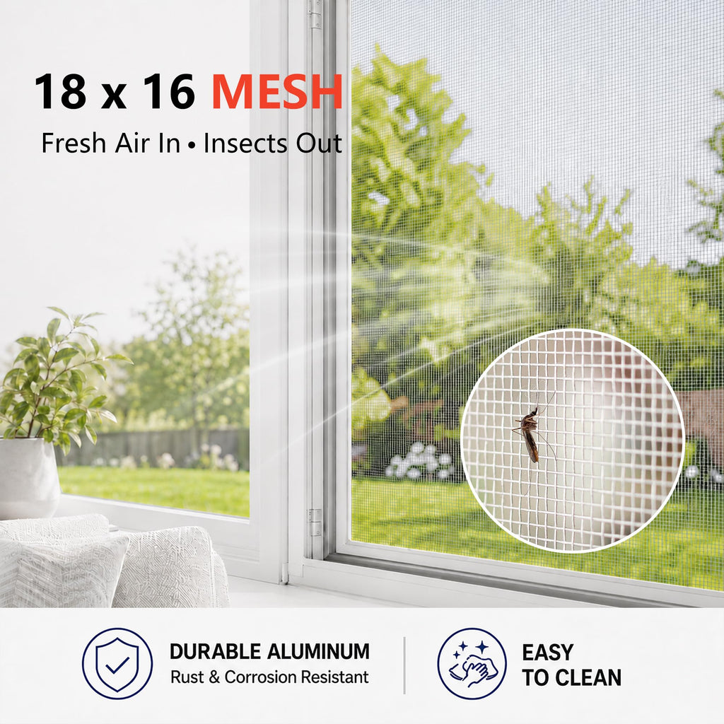 Aluminum Window Screen Mesh Roll 48 in x 100 ft 18x16 Mesh T824