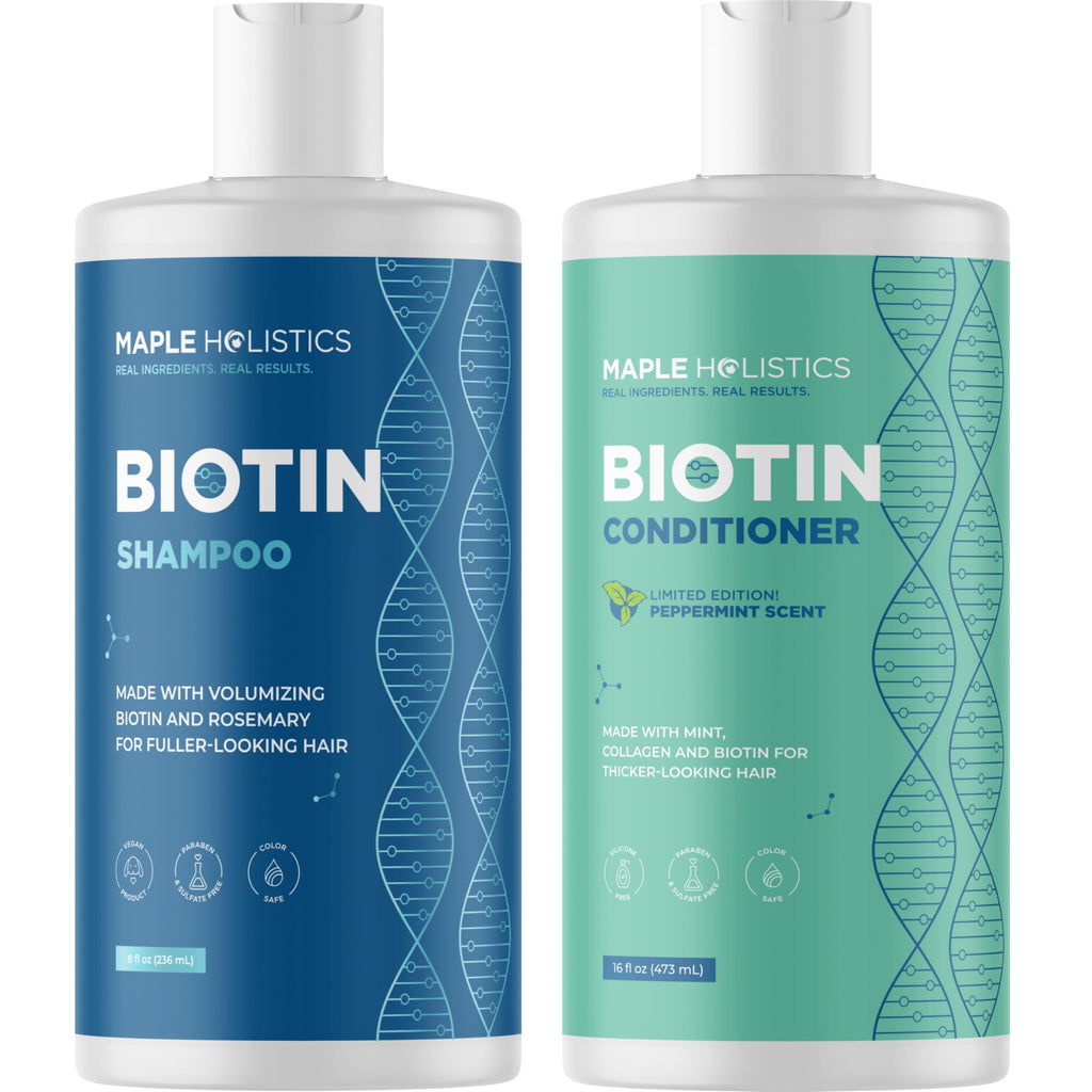 Sulfate Free Biotin Rosemary Peppermint Shampoo and Conditioner Set Q746692