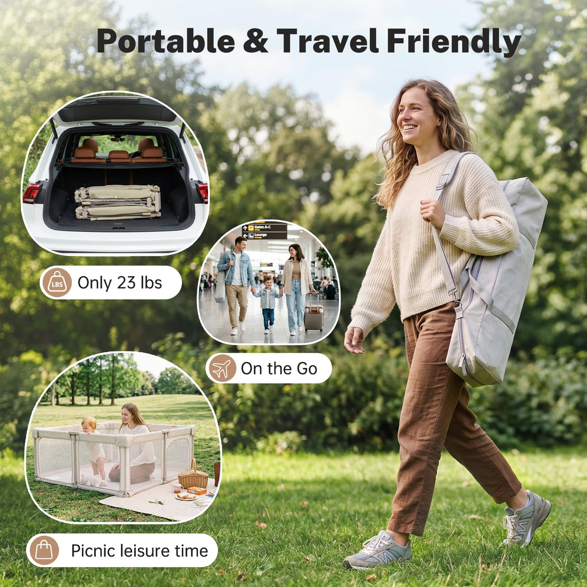 Portable Foldable Playpen with Carry Bag K2782