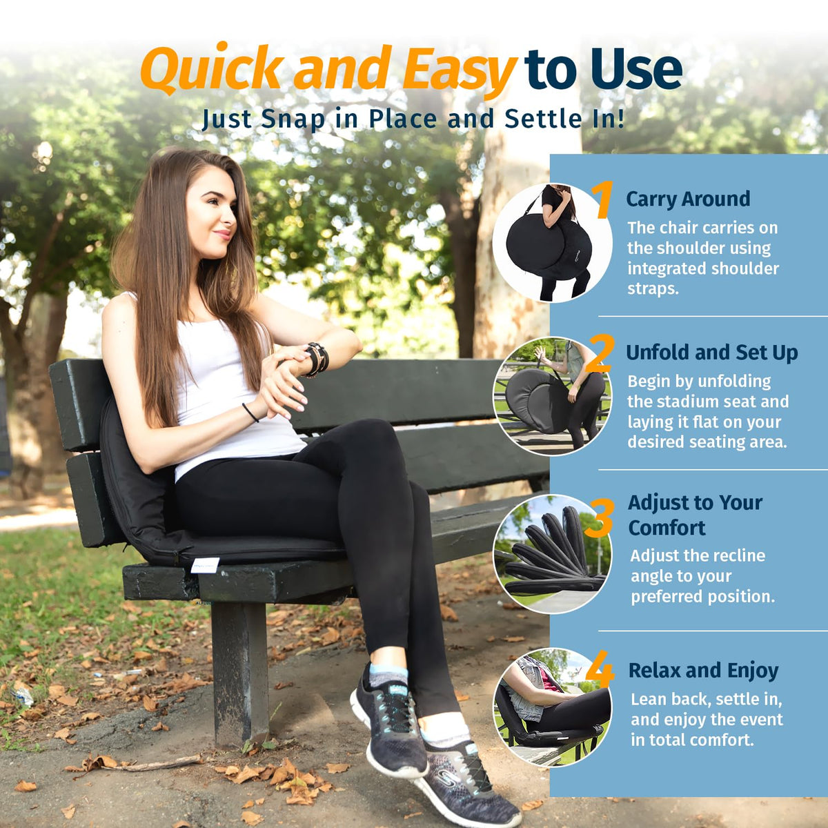 Folding Waterproof Reclining Stadium Seat R397941