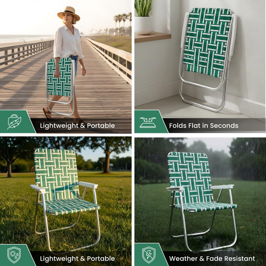 Folding Aluminum Outdoor Patio Lawn Chair M915664