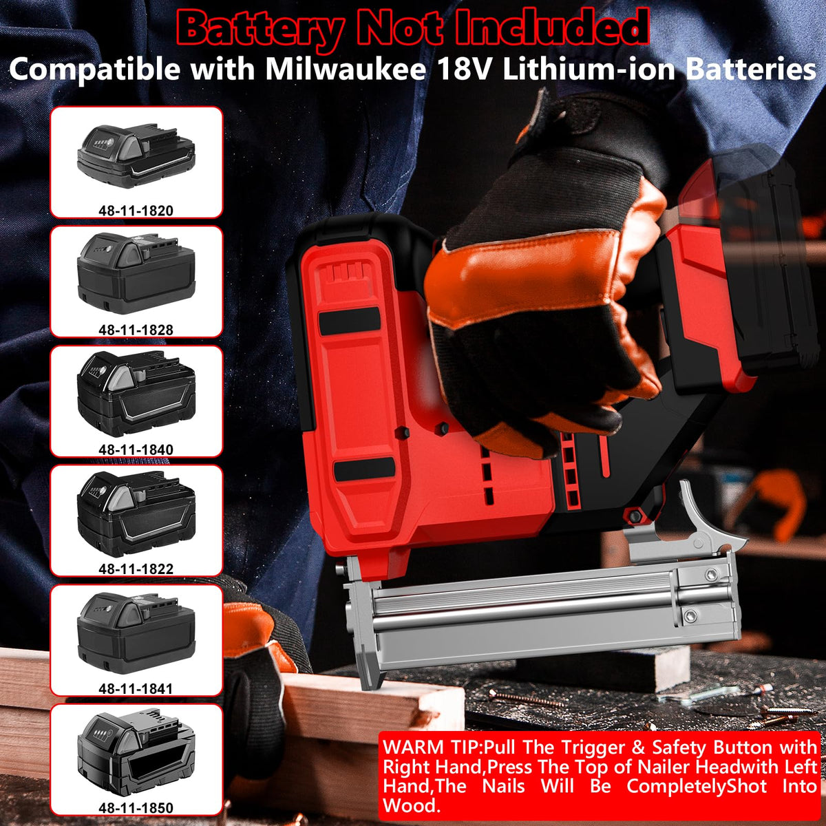 18 Gauge Cordless Brad Nailer & Staple Gun M777972
