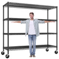 4-Tier Heavy Duty Metal Shelving Unit with Wheels R71679