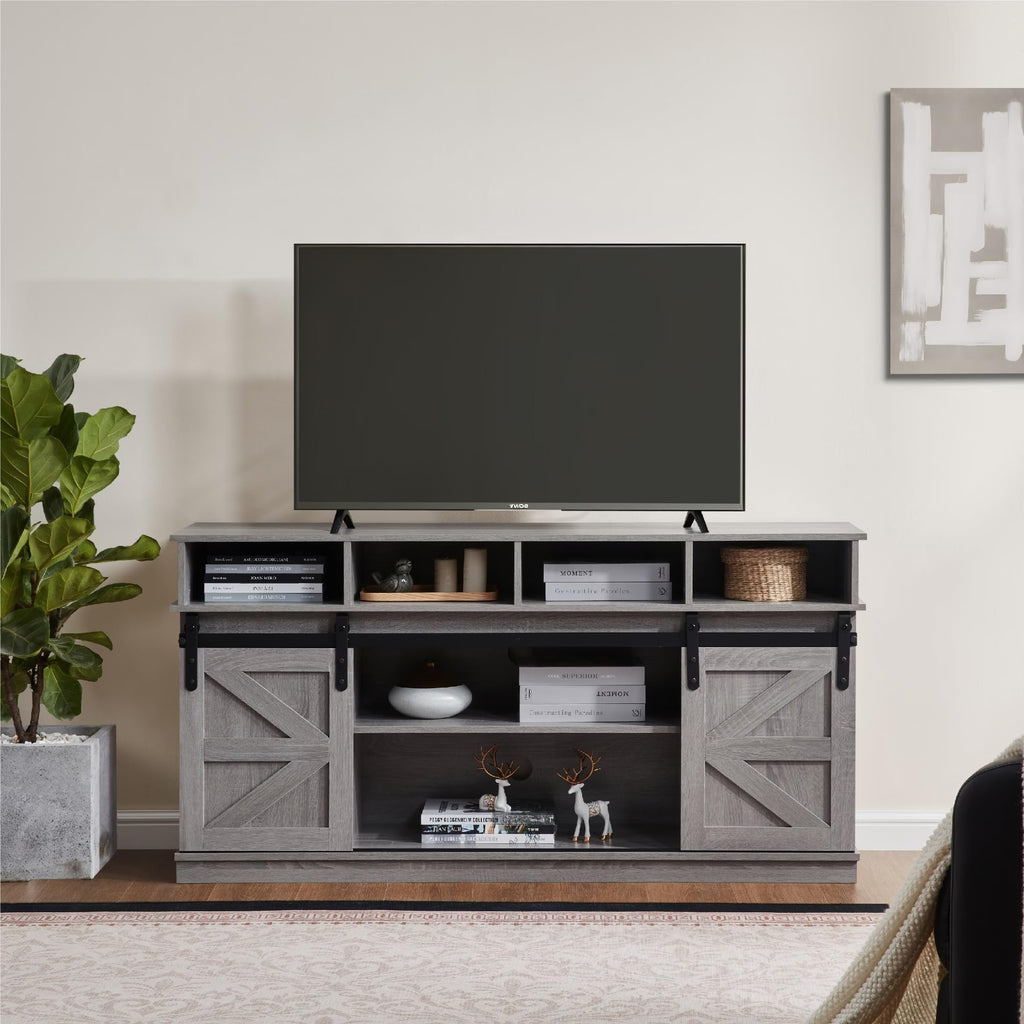 Grey Sliding Barn Door TV Stand N6997
