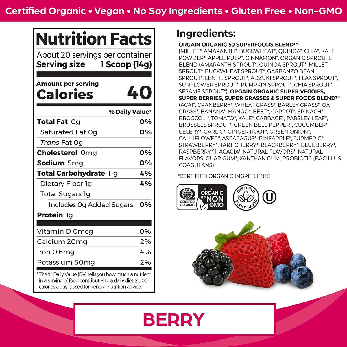 Organic Protein and Greens Powder I614