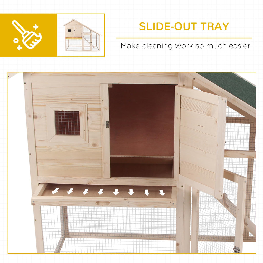 55" 2-Tier Wooden Rabbit Hutch with Ramp E9060