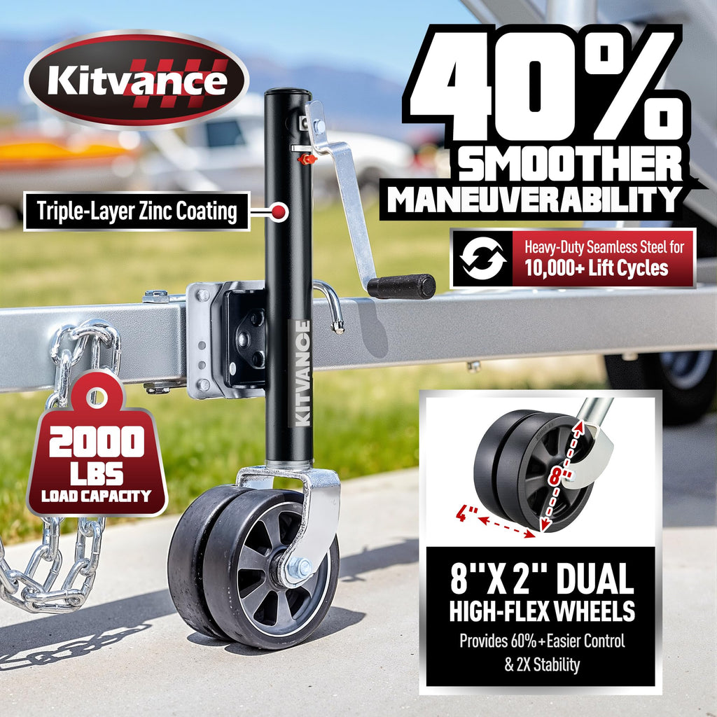 2000 lbs Boat Trailer Jack with 8" Dual Wheels C892
