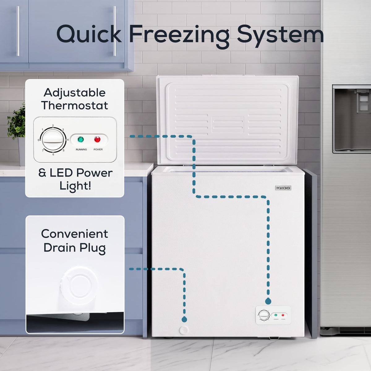 5.0 Cu Ft Upright Deep Freezer with Removable Basket J967