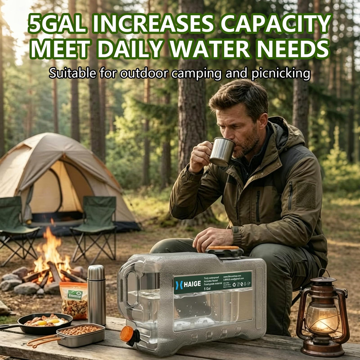 5 Gallon BPA-Free Portable Water Jug with Spigot K183