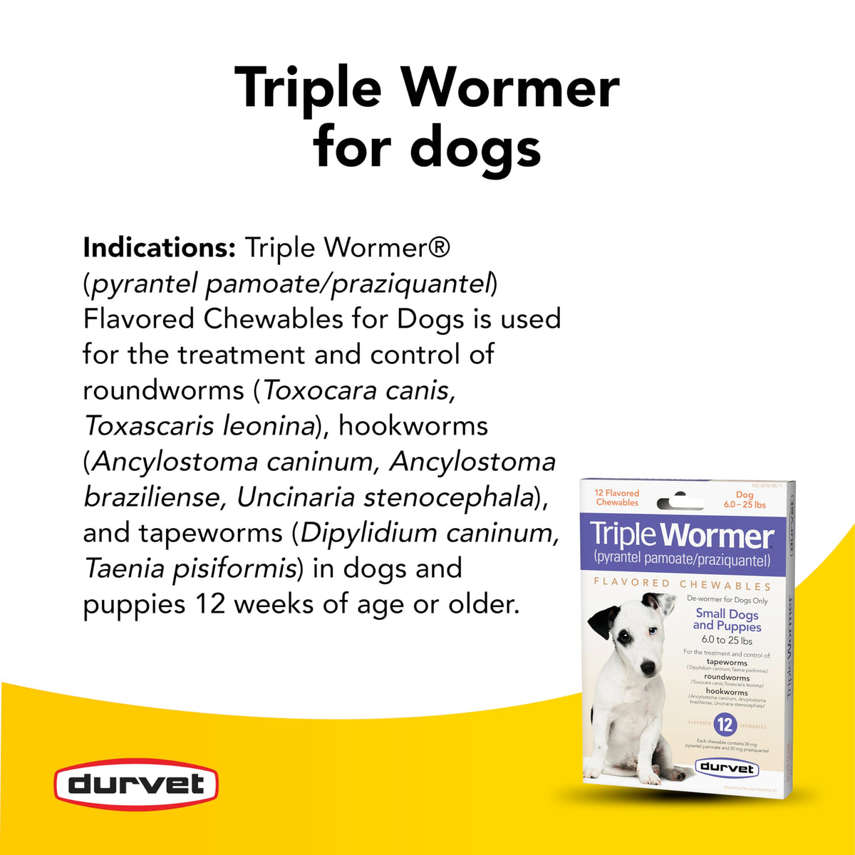 Triple Wormer Tablets for Puppies and Small Dogs W944