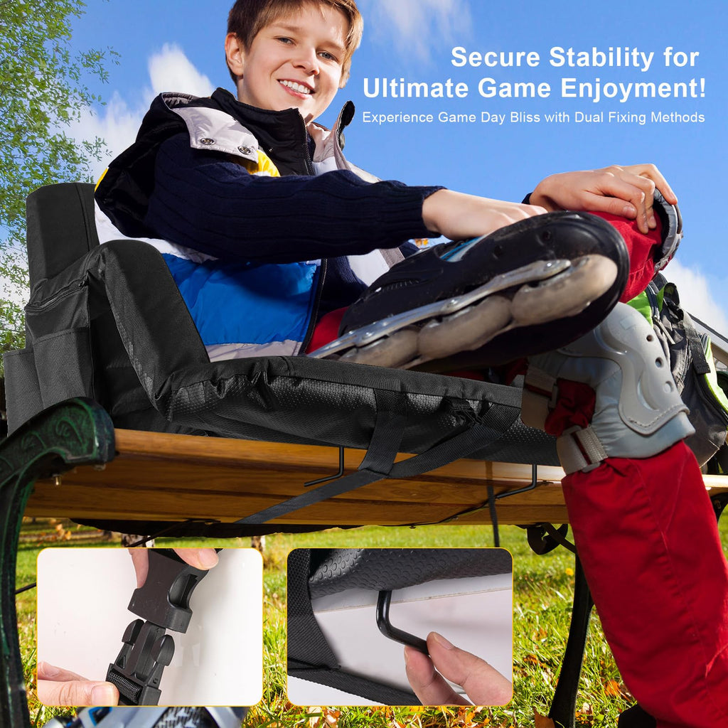 2 Pack Wide Waterproof Folding Stadium Seats with Back Support H2514