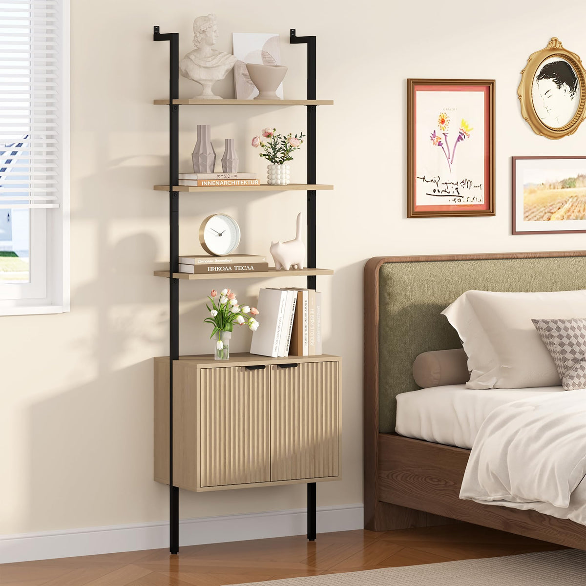73" Tall Bookshelf with Cabinet O202431